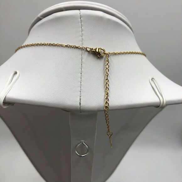 18K Gold Plated Women's Reversible Roman Numeral Pendant Necklace Mother Pearl - Picture 8 of 12